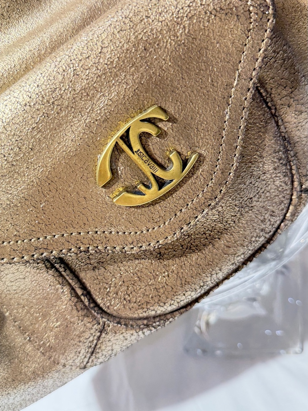 Just Cavalli Metallic Bronze Shoulder Bag - Picture 11 of 14